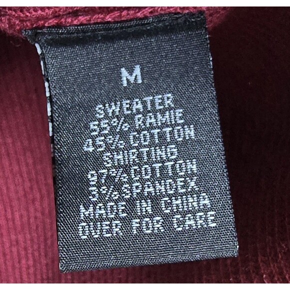 Vintage Sweater Shirt Vest Burgundy V Neck Preppy Classic Y2K Women's Size Med - Picture 3 of 5
